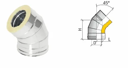 Фото для Отвод Термо ОТ-Р 45* 430, 0,8/430, 0,5 d 150*210