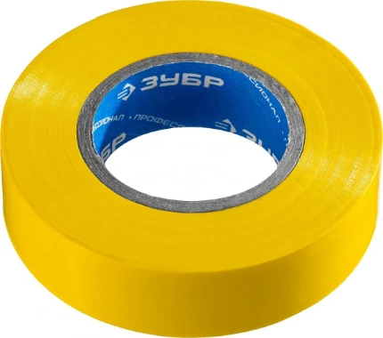 Фото для ЗУБР ЭЛЕКТРИК-20, 19 мм х 20 м, 6 000 В, желтая, не поддерживает горение, изолента ПВХ, Профессионал (1234-5)