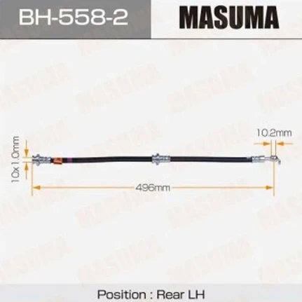 Фото для Шланг тормозной MASUMA BH558-2/ RN611 N- /rear/ X-Trail N30, Primera P12 LH