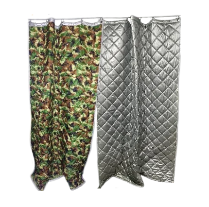 Фото для Утепленные гаражные шторы - серебро/камуфляж - 1.6*2.3 (2 шторы)