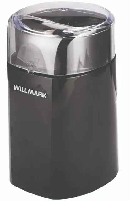 Кофемолка WILLMARK WCG-215 (180Вт, 60г., прозрачная крышка, ротационный нож) (Чёрный)
