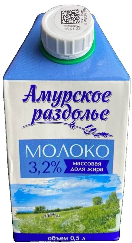 Молоко Амурское 3,2% 0,5л
