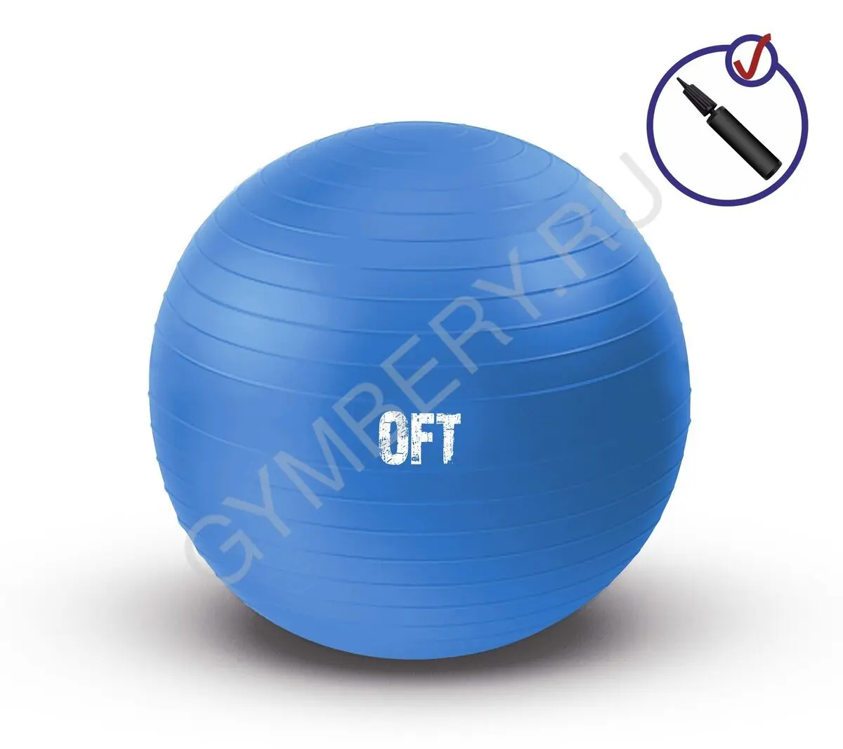 FT Мяч гимнастический 75 см синий снасосом, арт. FT-GBR-75BS, , шт