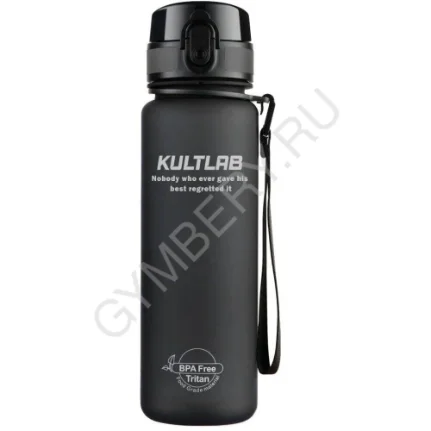 Фото для KultLab Бутылка для воды ТРИТАН, 900мл, Тёмно-синяя с белым лого, арт. 0114007