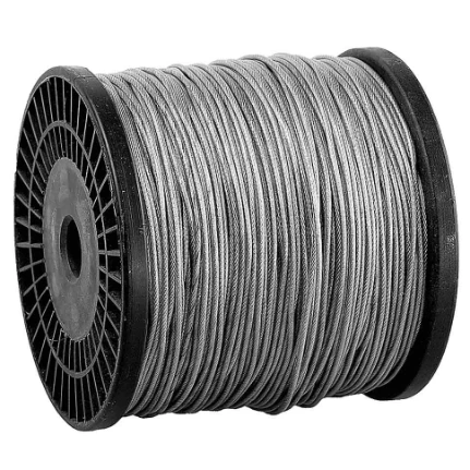 Фото для Трос стальной DIN 3055, цинк в оплетке ПВХ d= 4/5мм, L=200м - Зубр