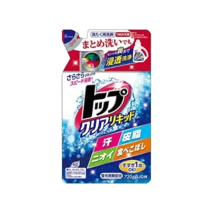 Фото для Lion Top Clear Liquid Жидкое средство для стирки белья, сила ферментов, мягкая упаковка, 720 гр