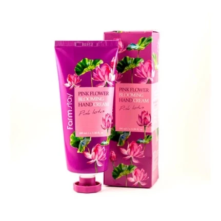 Фото для FARM STAY PINK FLOWER BLOOMING HAND CREAM PINK LOTUS (100ml) - крем для рук на основе экстракта розового лотоса 100 ml