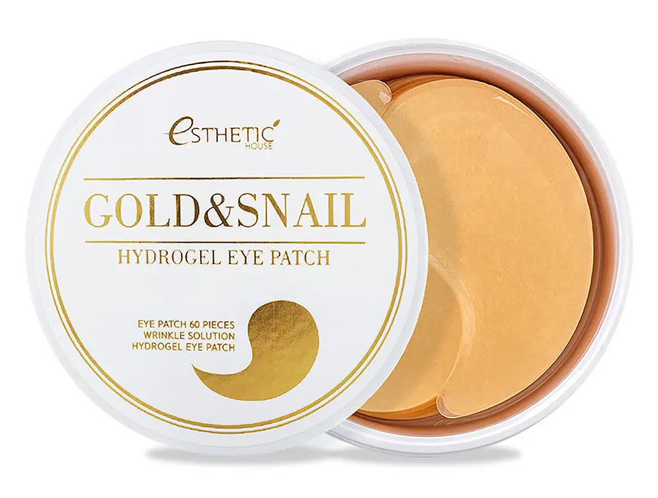 Гидрогелевые патчи для глаз с золотом и муцином улитки Esthetic House Gold Snail Hydrogel Eye Patch