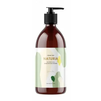 Фото для Evas Naturia Creamy Milk Body Wash Green Tea Мягкий очищающий гель для очищения и смягчения кожи тела с ароматом зелёного чая