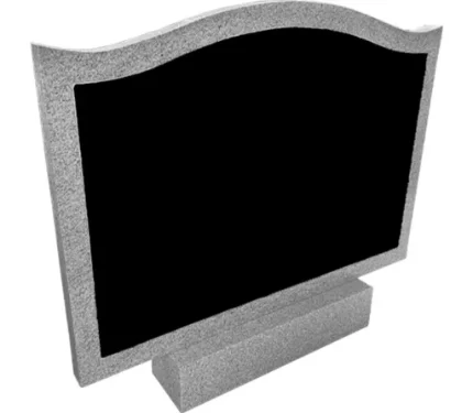 Фото для Памятник горизонтальный из светло-серого гранита со вставкой из черного гранита ГБА-1