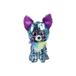 Фото для Игрушка мягкая Щенок лиловый в пайетках 20см