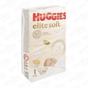Фото для Подгузники HUGGIES elite soft 1 3-5кг 50шт