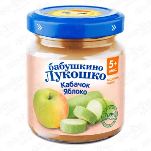 Пюре Бабушкино Лукошко кабачок-яблоко 100г с 5мес