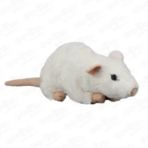 Игрушка мягкая крыса белая 18см
