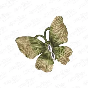 Фото для Украшение елочное Бабочка матовая зеленая 10см