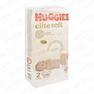 Фото для Подгузники HUGGIES elite soft 2 4-6кг 50шт