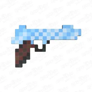 Фото для Пистолет пиксельный деревянный голубой