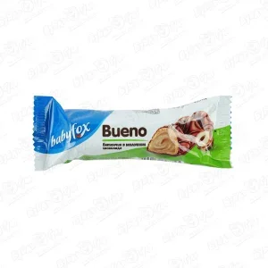 Фото для Батончик babyfox bueno с молочно-ореховой начинкой в молочном шоколаде 23г