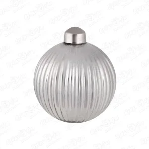 Фото для Украшение елочное шар серебряный с рельефом стеклянный 8см