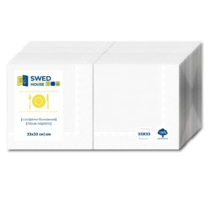 Фото для SWED HOUSE Салфетки бумажные, белый. 33х33см / 250шт