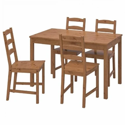 Фото для ВЕСТВИК (аналог ЙОККМОКК ИКЕА)Стол и 4 стула, массив сосны, морилка антик (118 см*74 см*74 см)