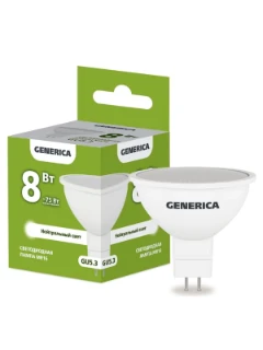 Фото для Лампа светодиодная MR16 софит 8Вт 230В 4000К GU5.3 GENERICA