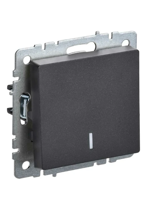 
Выключатель 1-кл. СП BRITE ВС10-1-1-БрЧ 10А с инд. черн. IEK BR-V10-1-10-K02