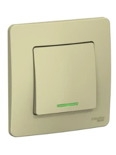Выключатель 1-кл. СП Blanca 10А IP20 (сх. 1) 250В с подсветкой беж. SE BLNVS010117