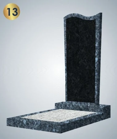 №13 Памятник из голубого гранита с чёрной вставкой