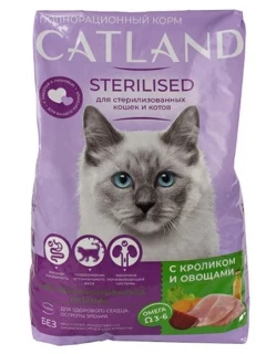 Фото для Корм сухой д/кошек стерил, крол и овощи. Кэтленд 10кг